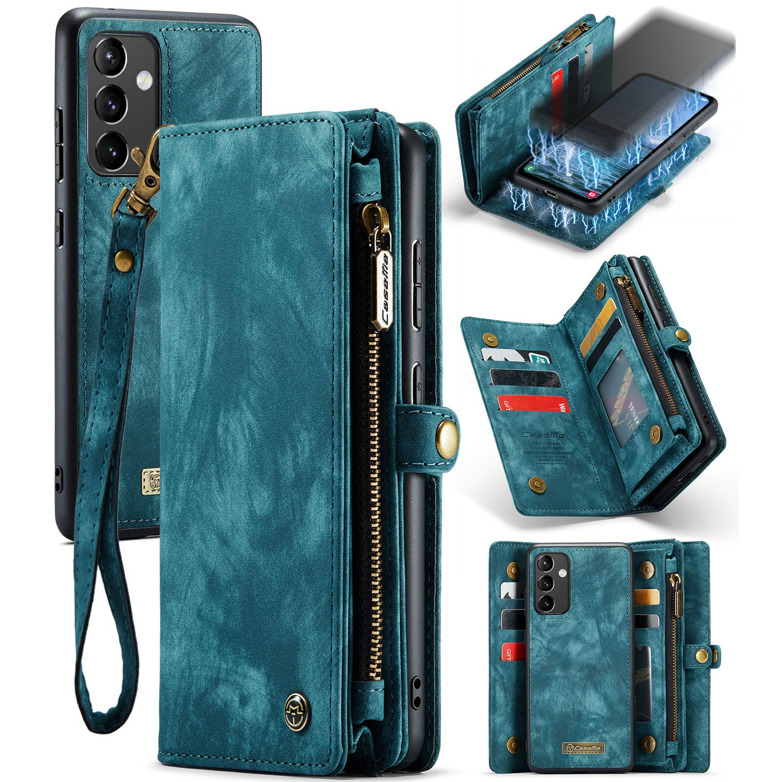 CASEME 008 Series for Samsung Galaxy A54 5G PU Leather Zipper Pocket Case Detachable Phone Stand Wallet Cover CASEME 008 Series for Samsung Galaxy A54 5G PU Leather Zipper Pocket Case Detachable Phone Stand Wallet Cover